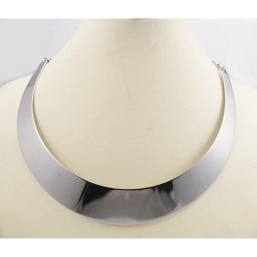 Maxi Necklace Punk Style Statement Necklace Summer Style Silver Color Choker Necklace Torques Stainless Steel