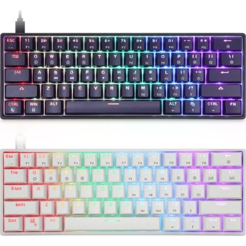 Mechanical Gaming Keyboard with Gateron Optical Switch RGB Backlight Programmable Custom Keyboard Gateron Switch 61 Keys