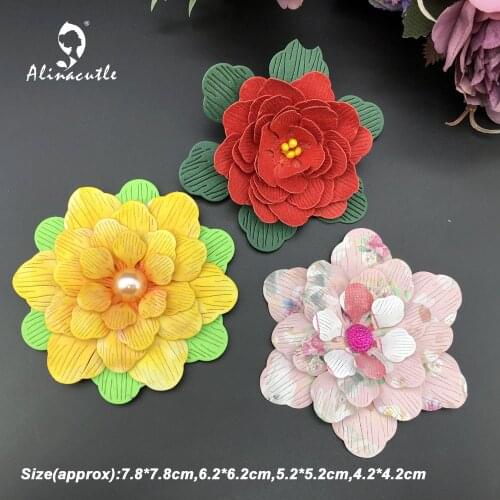 Metal Cutting Dies 4pc Floral Flower Set Scrapbooking Paper Craft Album Handmade Card Punch Die Cut Art Cutter Alinacutle