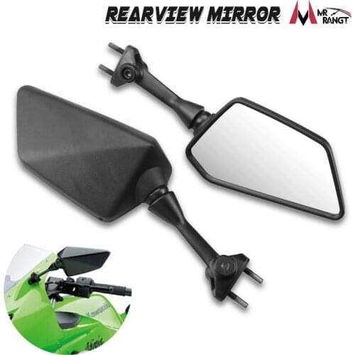 1 Pair Motorcycle Rear Side View Rearview Mirror Left Right For KAWASAKI NINJA 250R EX250 2008-2013 Black Motorcycle Mirror