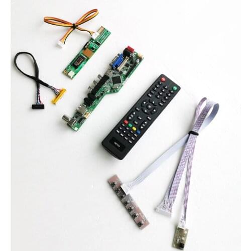 For QD14XL19 QD14XL20 VGA AV USB 1CCFL 30Pin LVDS T.V56 controller board LCD display panel Remote+Inverter+keyboard DIY kit