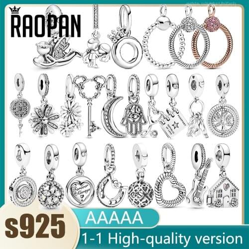RAOPAN Crown Transfer Bead Angels Love Sweet Love Pendant 925 Sterling Silver Suitable for Original Bracelet Matching