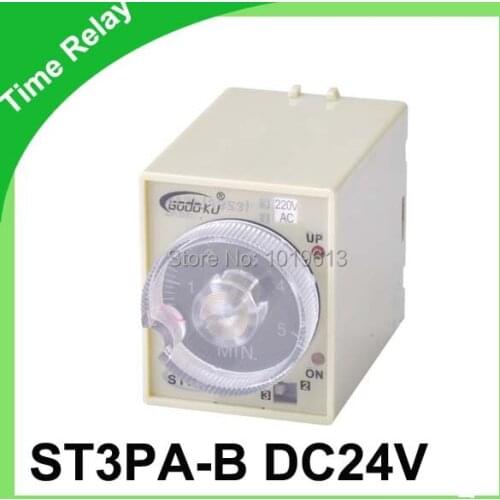24V DC Power Off Delay Timer Time Relay 0-60S ST3PA-B with Base