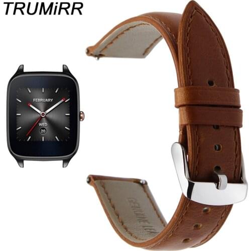 22mm Crazy Horse Genuine Leather Band for Asus ZenWatch 1 2 Men WI500Q WI501Q LG G Watch Urbane W150 Quick Release Wrist Strap