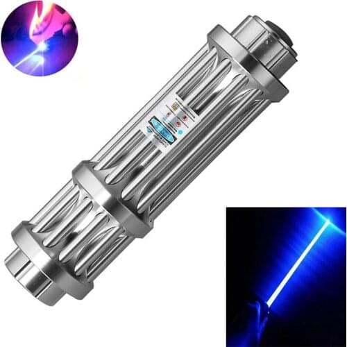 Most Powerful blue Laser Torch 450nm 10000m Focusable Blue Laser Pointers Flashlight burn match candle lit cigarette