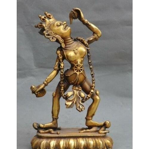 Old tibet buddhism bronze gilt tara Bulmo Kwan-Yin GuanYin goddess buddha statue