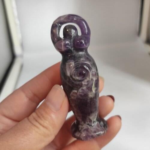 7-9cm Natural Dream amethyst Hand Carved Angel Goddess Figurine statue crystal figurines