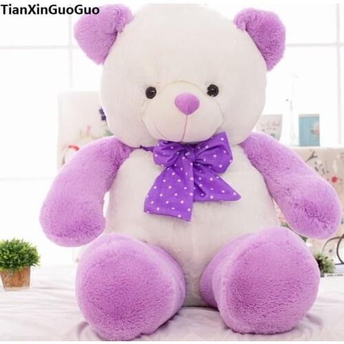 Light purple teddy bear plush toy large 60cm bear doll soft throw pillow toy Christmas gift b2799