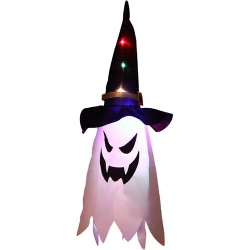 Halloween Decoration Witch Hat LED Lights Halloween Witch Hat For Kids Party Decor Supplies Outdoor Hanging Ornament