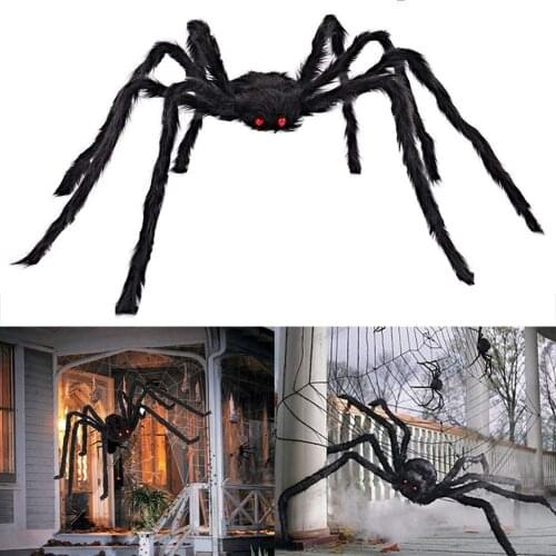 Halloween Decorations Scary Giant Spider Virtual Realistic Hairy Spider Outdoor Indoor Party Supplies Decor Black