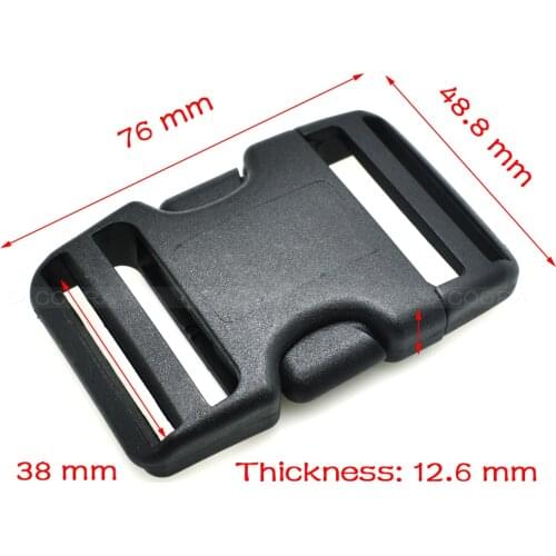 50pcs/pack Pack 1-1/2" Webbing Arched Inserting Buckle Plastic for Travel Tactical Backpack