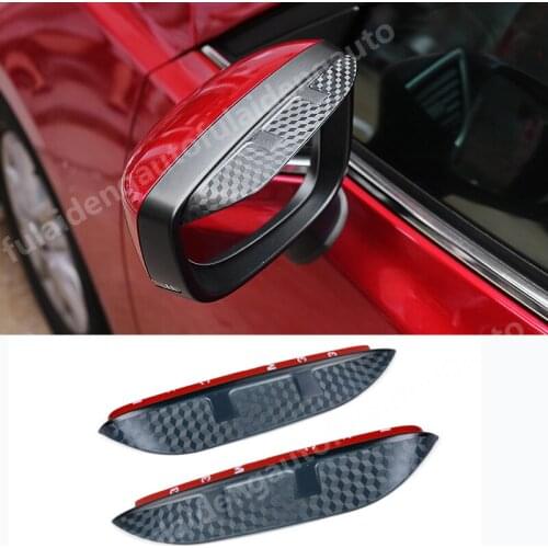 2pcs For Mazda 3 Axela 2019-2020 Carbon fiber ABS Rearview Mirror Rain Eyebrow Trim car styling accessories