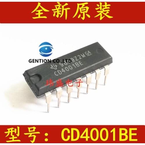 20PCS CD4001 CD4001BE DIP-14 four 2 input nor gate CD4001BD in stock 100% new and original
