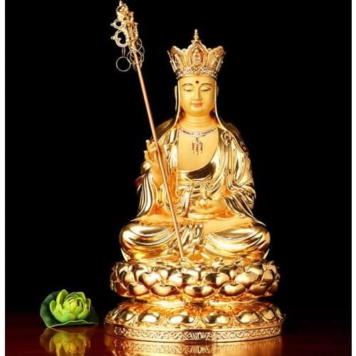2021 HIGH-GRADE BUDDHA KSITIGARBHA DIZANG PUSA HOME EFFICACIOUS TALISMAN BLESS SAFE HEALTH GOOD LUCK GILDING COPPER GOD STATUE