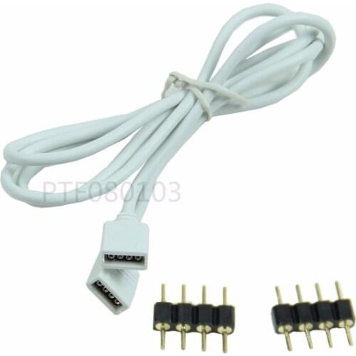 4 PIN RGB led connector Extension Cable cord Wire + 4pin connectors 1M 2M 5M for SMD 5050 3528 RGB LED Strip light