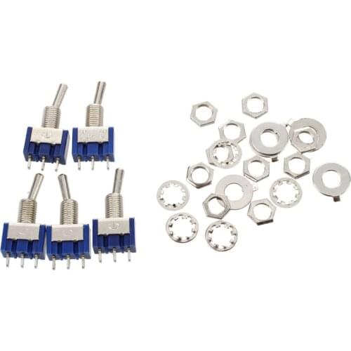 5 Pcs AC 3A/250V 6A/125V ON/ON SPDT Mini 2 Position Latching Toggle Switch Drop shipping