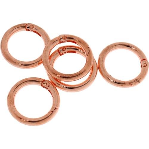 5Pcs Alloy Metal Round Circle Carabiner Spring Trigger Snap Clips Hook Keyring Backpack O-Ring Buckle Outdoor Tools