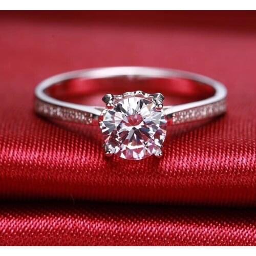 925 Sterling Silver Bouquet Moissanite Open Adjustable Finger Rings Flower Jewerly Engagement Wedding Rings for Women