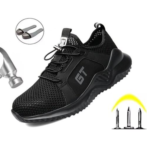 Baskets De Sécurité Indestructibles Pour Homme, Chaussures De Travail A Coque En Acier, légères, Aérées Et Anti-Perforation, Ven
