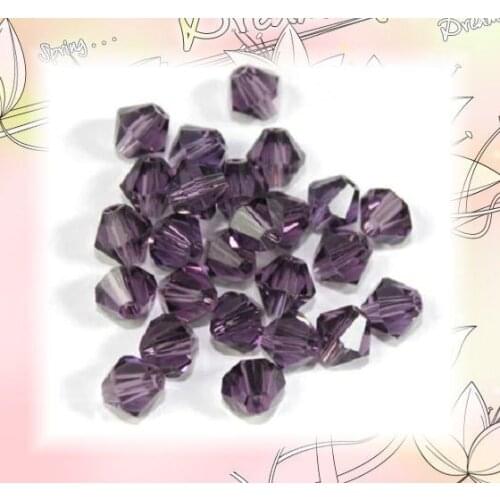 Crystal Glass Handcraft DIY Beads , 6mm 8mm Violet Bicone Crystal