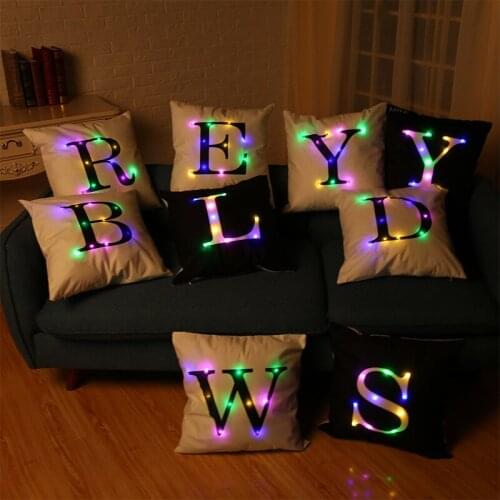 45x45cm Creative LED Cushion Cover Christmas Flannel Sofa Throw Pillow Covers Party Diy Decorations