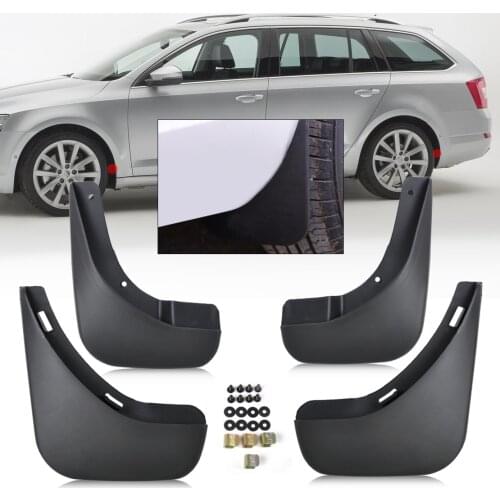CITALL 4pcs Black Mud Flaps Splash Guards Mudguard Mudflaps Fenders For Skoda Octavia Saloon 2004 2005 2006 2007 2008 2009-2012