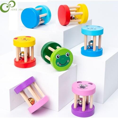 Baby Cartoon Colorful Creative Wooden Rattle Children Educational Early Education Orff Musical Instruments Musical Toys DDJ