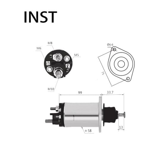 ELECTROMAGNETIC SWTICH SOLENOID FOR 12V 3.0KW 10484660 10453950 817
