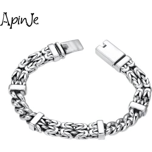 Apinje Fine Jewelry 925 Sterling Silver Bracelet Exquisite Unique Men Personality Bracelet Trend Fashion Women Jewelry
