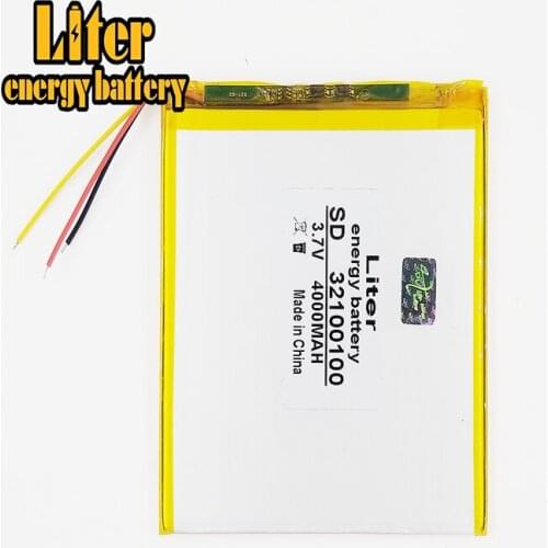 3 line Three wire battery.3.7V 4000mah 32100100 lithium ion battery Li-ion battery for MP3 MP4