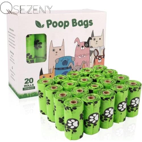Dog Poop Bag Biodegradable Leak Proof Green Dog Waste Bags & Dispenser Eco Friendly Pet Puppy Outdoor Garbage Pooper Clean Bag
