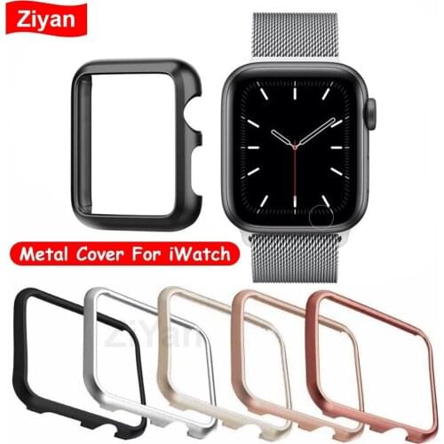 Metal Cover For Apple Watch Case 44mm 40mm 42mm 38mm Accessories Aluminum Protector Bumper For iWatch Series SE 6 5 4 3 2 1