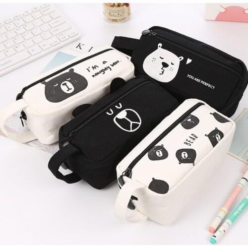 Cute bear pencil case cartoon multi-function school pencil case stationery bag small object storage bag pencilcase