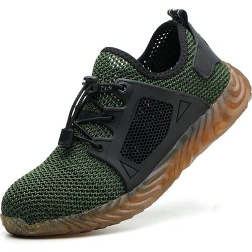 2021 New Breathable Mesh Safety Shoes Men Light Sneaker Indestructible Steel Toe Soft Anti-piercing Work Safety Shoes