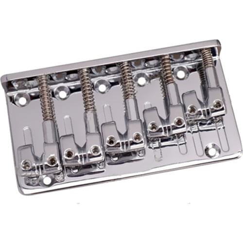 A set of 5 Strings Saddle Bass Guitar Bridge Gun color Chrome for choose guitar accessories parts Musical instruments