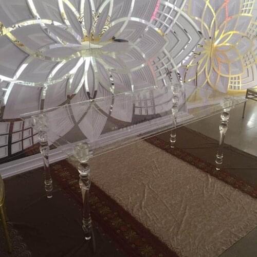 Delicate Transparent Rectangular New Model Wedding Furniture Acrylic Table For Wedding,Hotel,Home,Reception