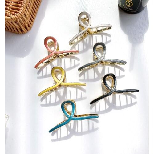 New Elegant Women Girls Hair Claws Matte Metal Sweet Hair Ornament Clip Hairpins Headband Fashion Hair Accessories B64589