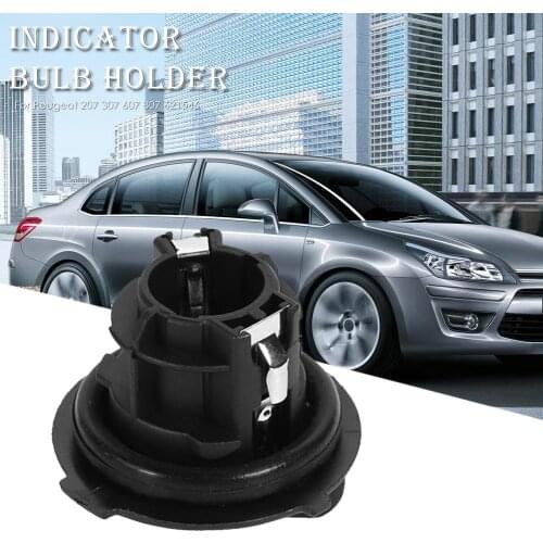 Indicator Bulb Holder Turn Signal Lamp Socket 621546 for Peugeot 207 307 607 807 Black Appearance 41.6x39.5 Mm ABS