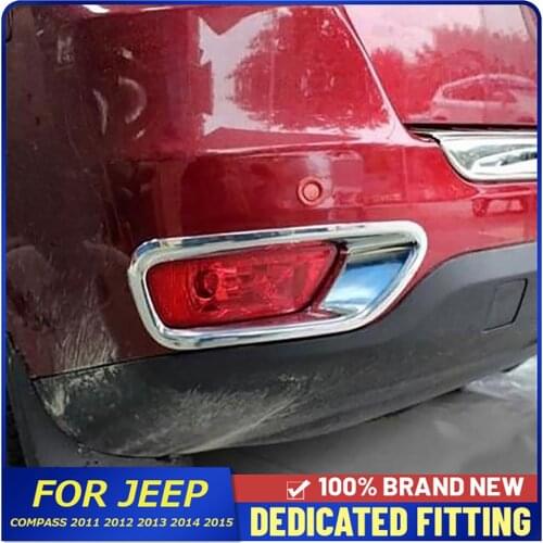 Fit For Jeep Compass 2011 2012 2013 2014 2015 Rear Back Fog Light Frame Cover Trims Bezel Tail Fog Lamp Cover Decorator