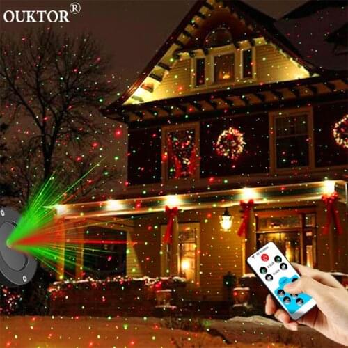 Christmas Moving Laser Projector Lights Outdoor Fairy Sky Star Stage Spotlight Showers Garden Lawn Light for DJ Xmas Decoration