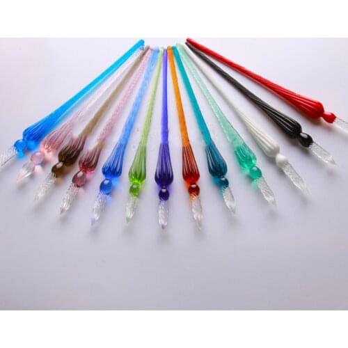 Vintage Handmade Glass Dip Signature Ink Fountain Pen Writing Tool Offices School Stationery With Gift Box
