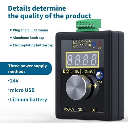 SG-002 Handheld Small Voltage Current Generator DC 0-10V 0-22mA Current Voltage Signal Producer Three Power Supply Methods