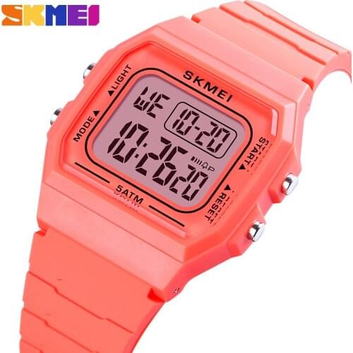 SKMEI LED Girls Watches Men Electroplated Case Transparent Strap Lady Women Digital Wristwatch Shockproof reloj mujer