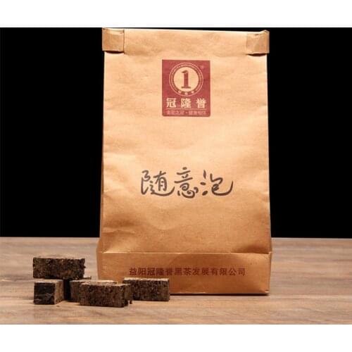 Aged Dark Chinese Tea 2016 Anhua Instant Hey Cha Mini Fu Zhuan Golden Flower Teas 200g