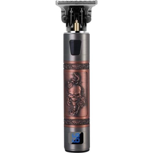 High Grade Carving Skull LCD Display USB Charging Professional Barber Haircut Electric Hair Cutting Trimmer Clipper For Home