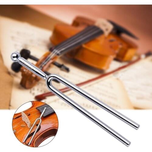 Tuning Fork Stainless Steel Polished Tuning 440HZ Electroplated Guitar Tuner Music Instruments For School Teachers Musicians