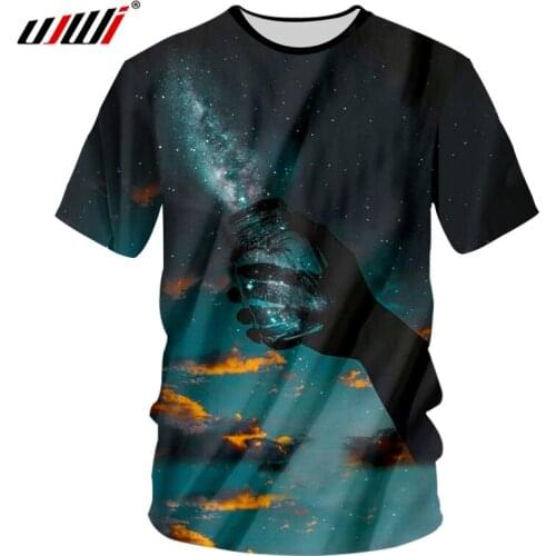 UJWI Space Galaxy Tshirt 2018 Man Brand Clothes Digital Print Bottle Star 3d T-shirts Hombre Summer Cool Tee Shirt Casual Shirts