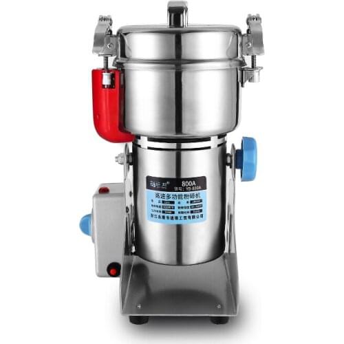 High-speed Electric grinder 800g Chinese medicine Cereals Coffee Dry Food powder Mill Grinding Machine Open cover and power off