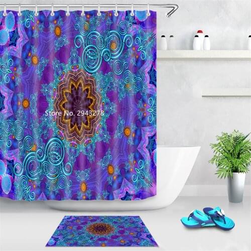 Dream Catcher White Flower Pattern Waterproof and Mildewproof Hook Washable Color Shower Curtain Bathroom Decor Colorful Print