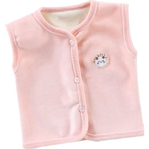 Winter Children Plus Velvet Vest Boy Girls Cloth Vest Solid Color Thickening Infant Baby Toddler Girl Vest